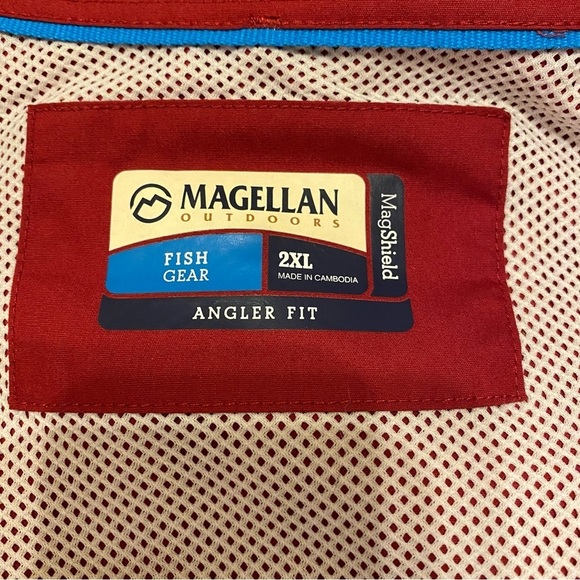 MAGELLAN Outdoors Angler Fit Red Short Sleeve Fishing‎ Shirt Men’s 2XL - Picture 4 of 10